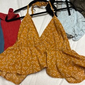 Backless halter crop top